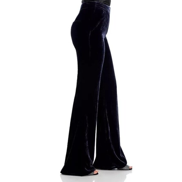 VERONICA BEARD Lebone Velvet Pants Women's Navy Rayon Wide-Leg Size 6 NWT $478 - Picture 4 of 15